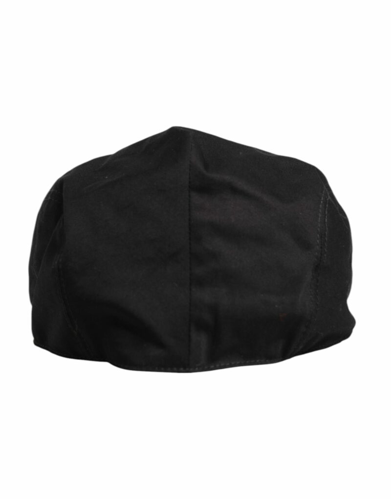 Dolce & Gabbana Black Cotton Newsboy Capello Cabbie Hat - Image 4