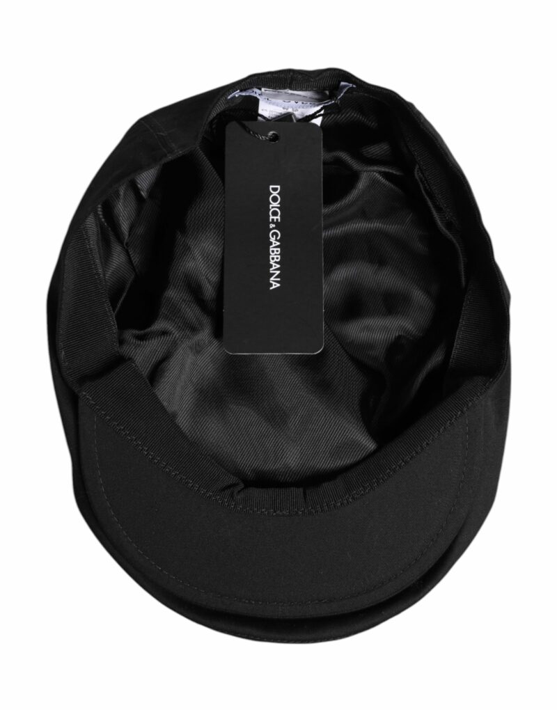 Dolce & Gabbana Black Cotton Newsboy Capello Cabbie Hat - Image 5