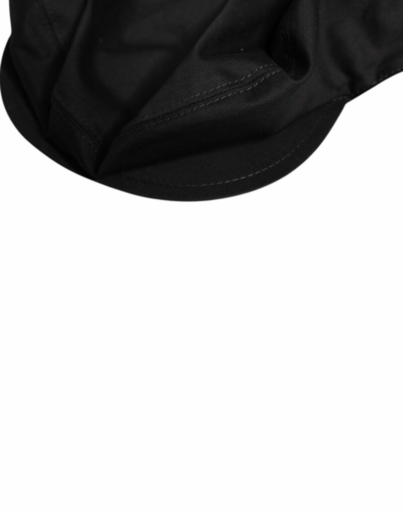Dolce & Gabbana Black Cotton Newsboy Capello Cabbie Hat - Image 6