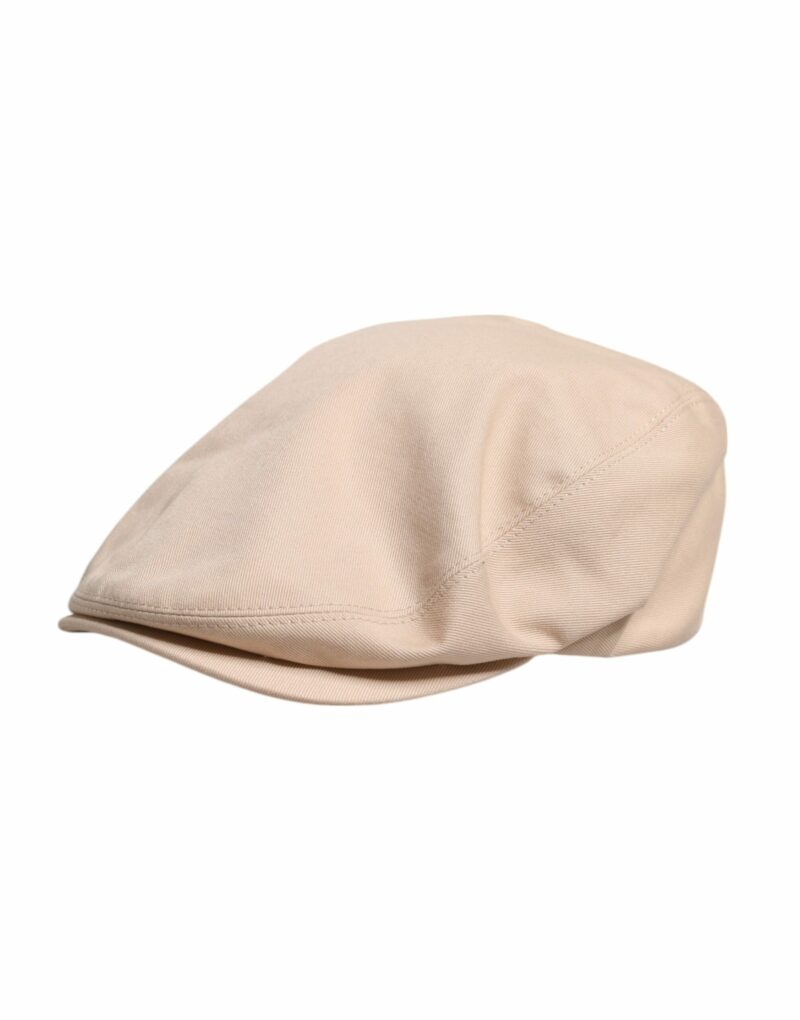 Dolce & Gabbana Beige Cotton Newsboy Capello Cabbie Hat - Image 3