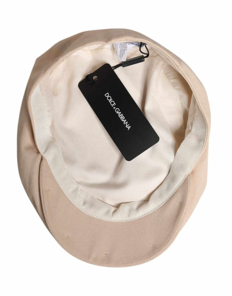 Dolce & Gabbana Beige Cotton Newsboy Capello Cabbie Hat - Image 7