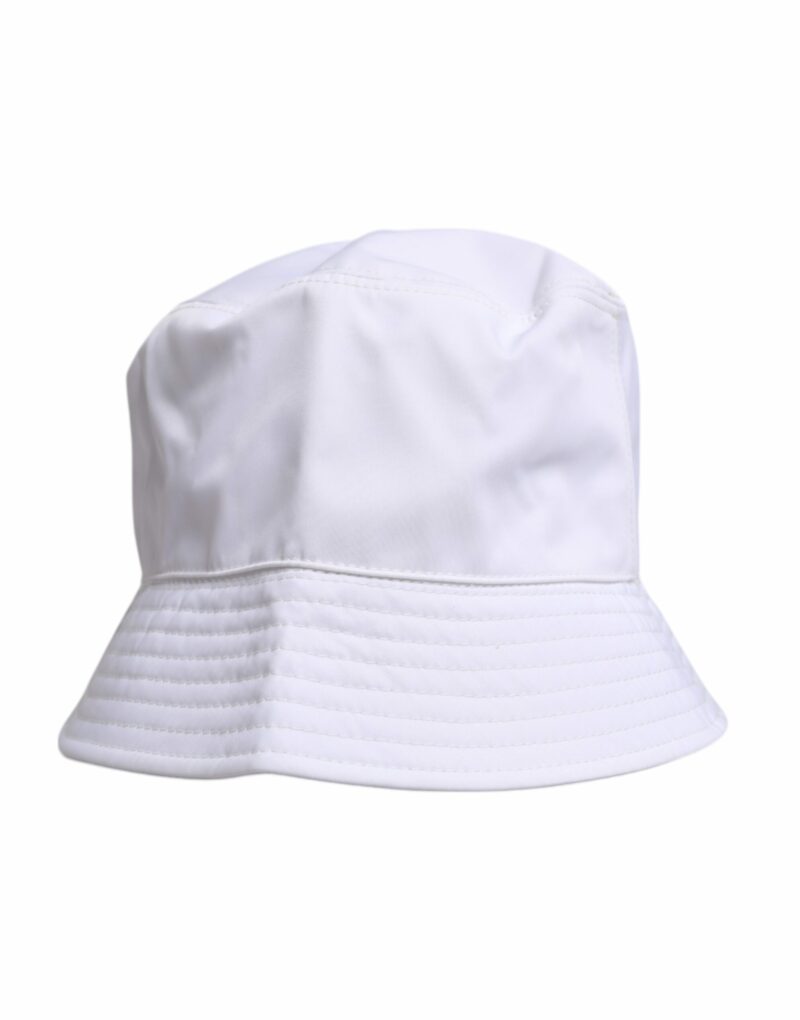 Dolce & Gabbana White Cotton Wide Brim Bucket Hat - Image 3