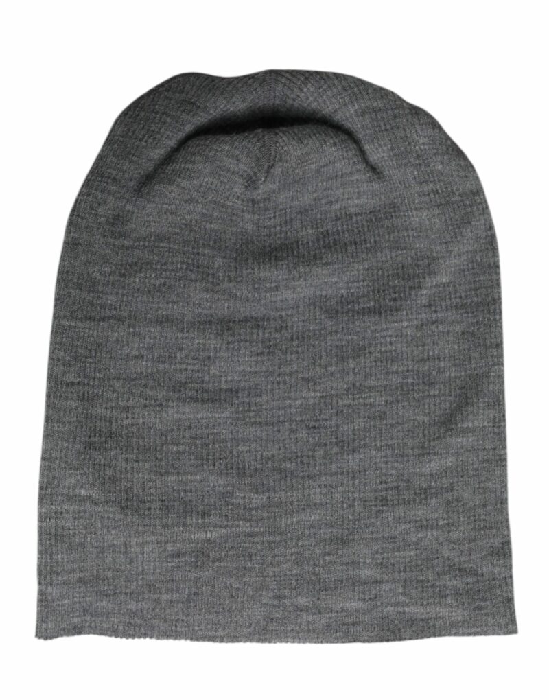 Dolce & Gabbana Gray Wool Blend Knitted Beanie Cap - Image 3