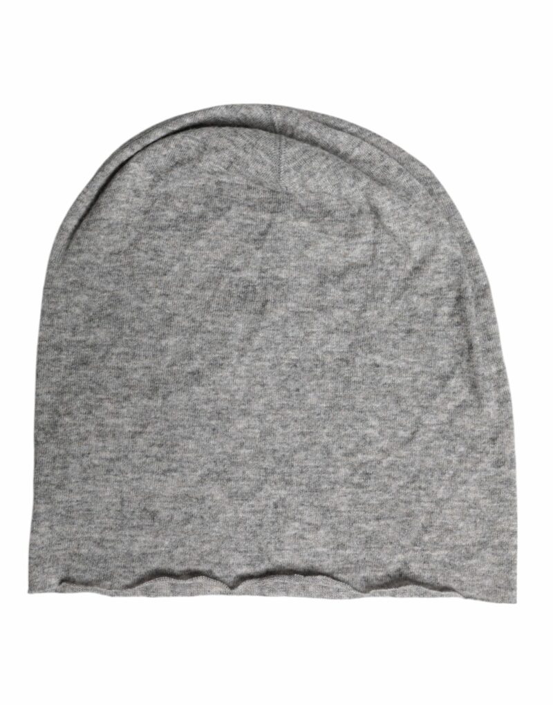 Dolce & Gabbana Gray Viscose Blend Knitted Beanie Cap - Image 3