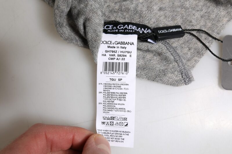 Dolce & Gabbana Gray Viscose Blend Knitted Beanie Cap - Image 4