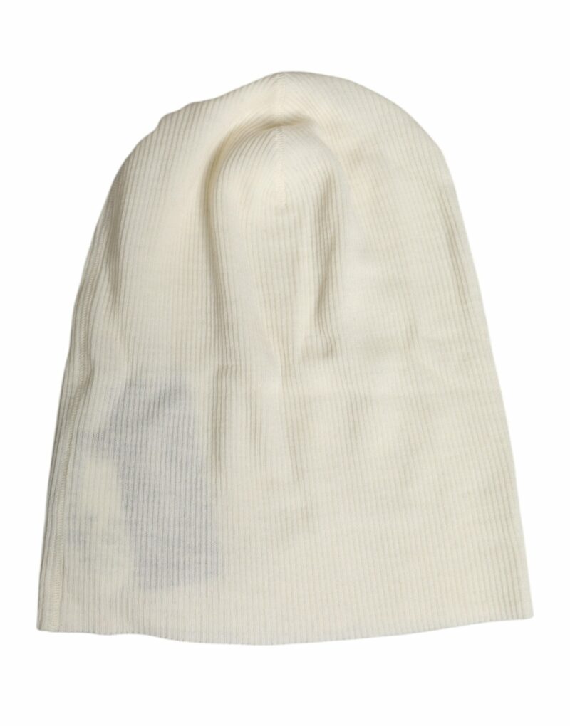 Dolce & Gabbana Beige Wool Blend Knitted Beanie Cap - Image 3