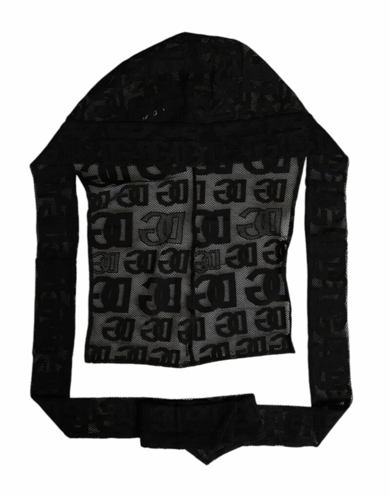 Dolce & Gabbana Black Logo Mesh Whole Head Wrap Hat - Image 2