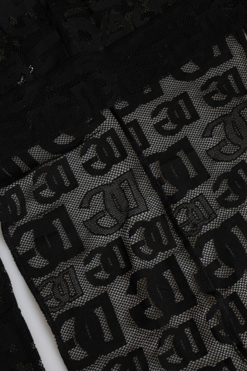 Dolce & Gabbana Black Logo Mesh Whole Head Wrap Hat - Image 3