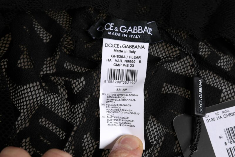 Dolce & Gabbana Black Logo Mesh Whole Head Wrap Hat - Image 4
