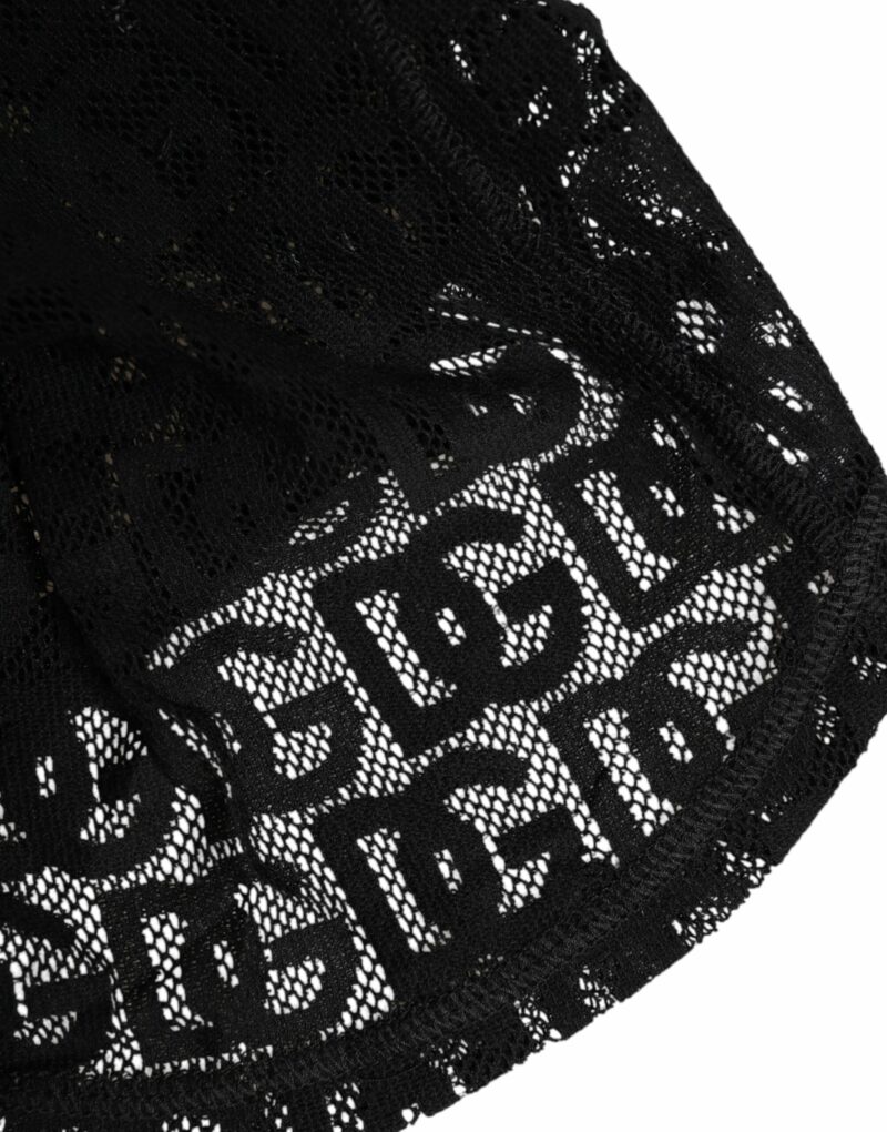 Dolce & Gabbana Black Logo Mesh Cotton Ski Mask Balaclava Hat - Image 5