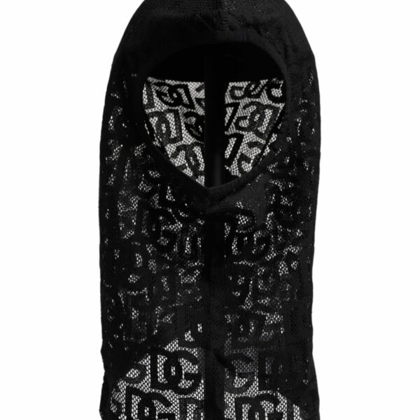 Dolce & Gabbana Black Logo Mesh Cotton Ski Mask Balaclava Hat