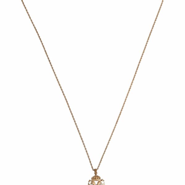 Dolce & Gabbana Gold Tone Chain Brass Statement Sicily Pendant Necklace