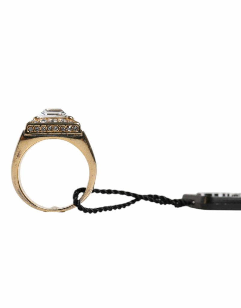 Dolce & Gabbana Gold Tone Sterling Silver 925 Crystals Ring - Image 2