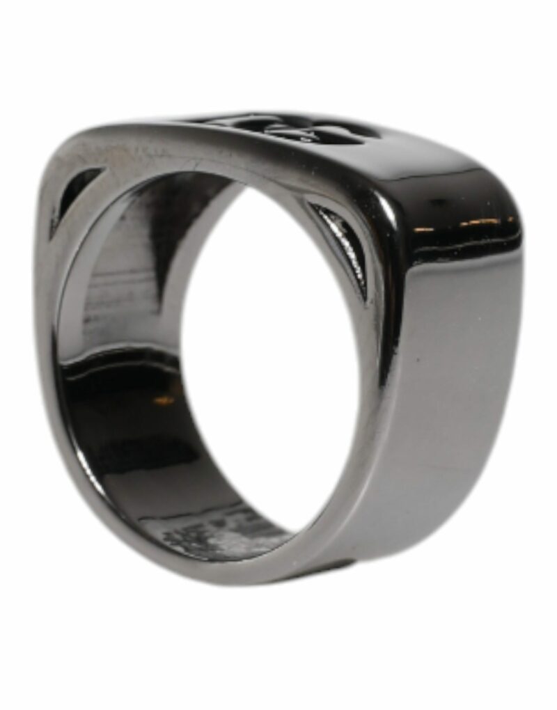 Dolce & Gabbana Silver Tone Brass Anello DG Logo Ring - Image 3