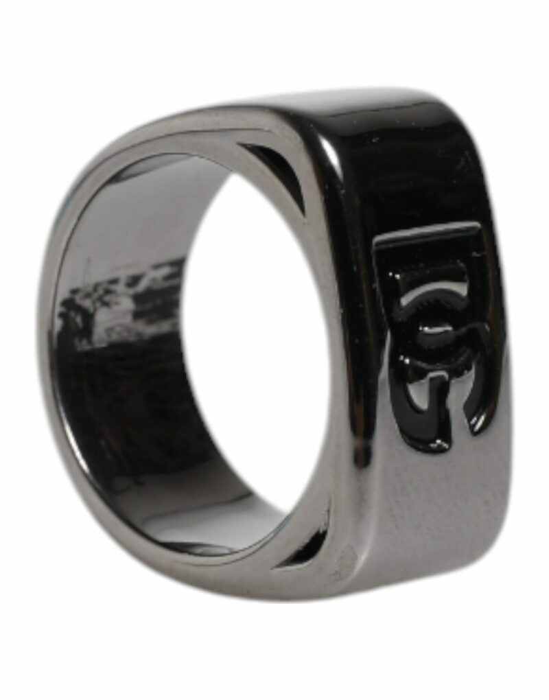 Dolce & Gabbana Silver Tone Brass Anello DG Logo Ring - Image 5