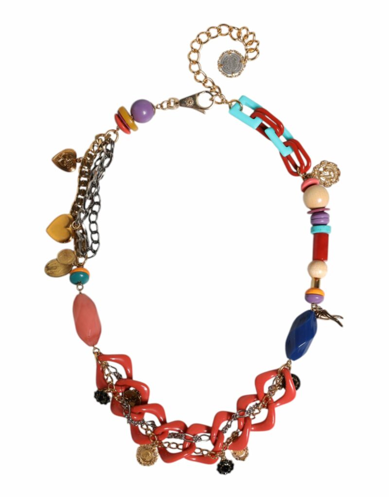 Dolce & Gabbana Multicolor Embellished Waist Chain Belt - Image 2