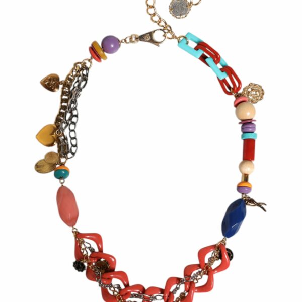 Dolce & Gabbana Multicolor Embellished Waist Chain Belt
