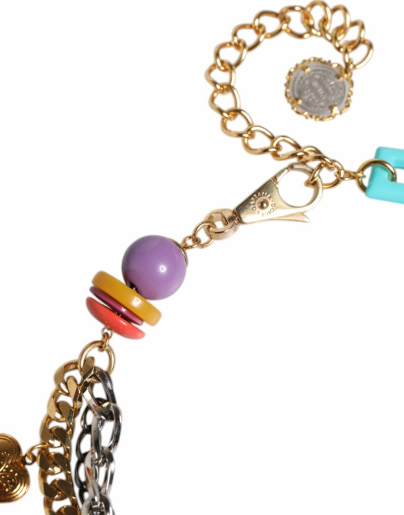 Dolce & Gabbana Multicolor Embellished Waist Chain Belt - Image 5