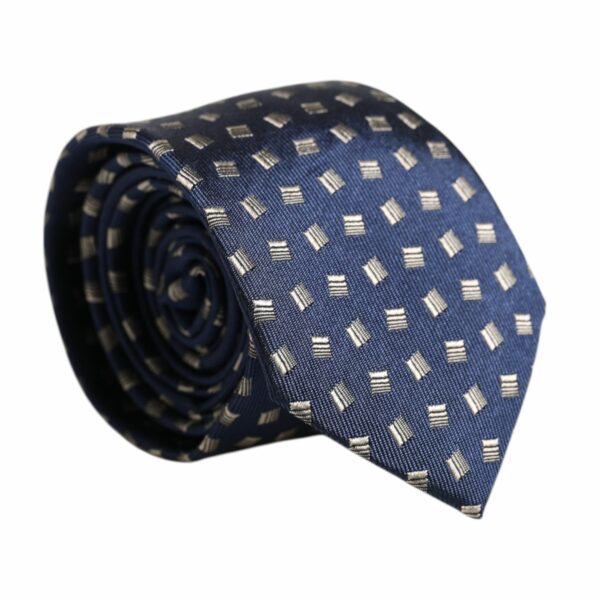 Dolce & Gabbana Blue Patterned Silk Adjustable Necktie Tie