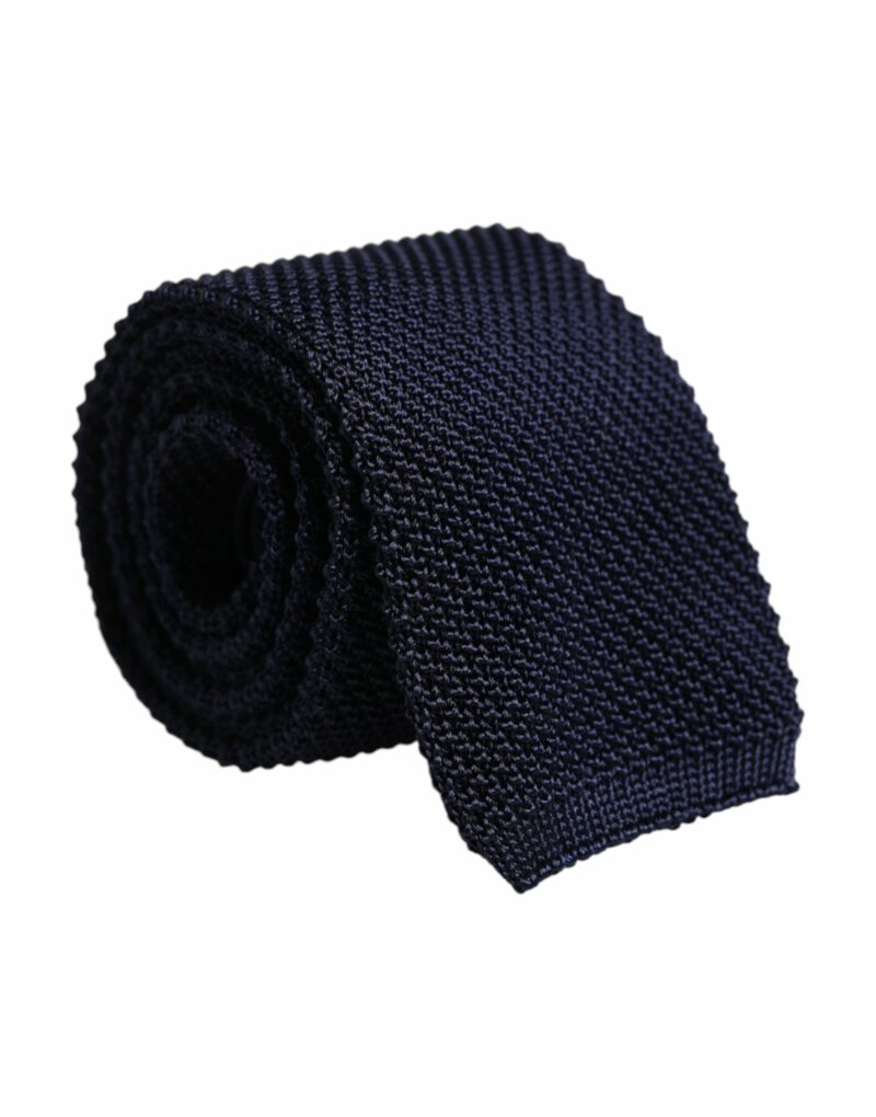 Dolce & Gabbana Dark Blue Silk Adjustable Necktie Tie - Image 2