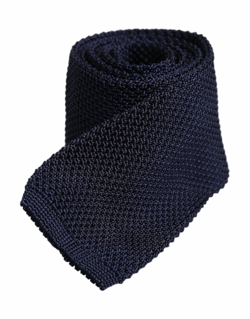 Dolce & Gabbana Dark Blue Silk Adjustable Necktie Tie - Image 3
