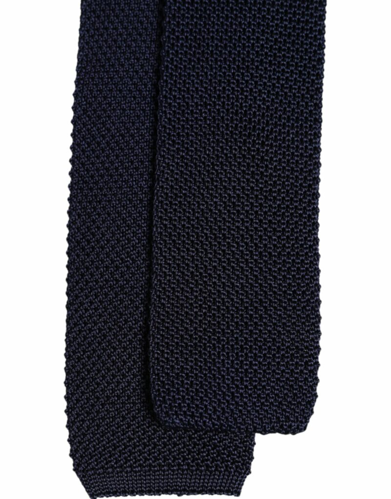 Dolce & Gabbana Dark Blue Silk Adjustable Necktie Tie - Image 5