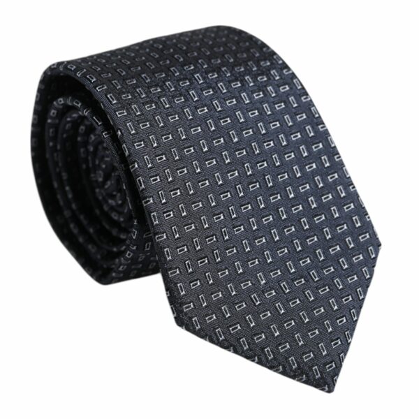 Dolce & Gabbana Dark Blue Patterned Silk Adjustable Tie