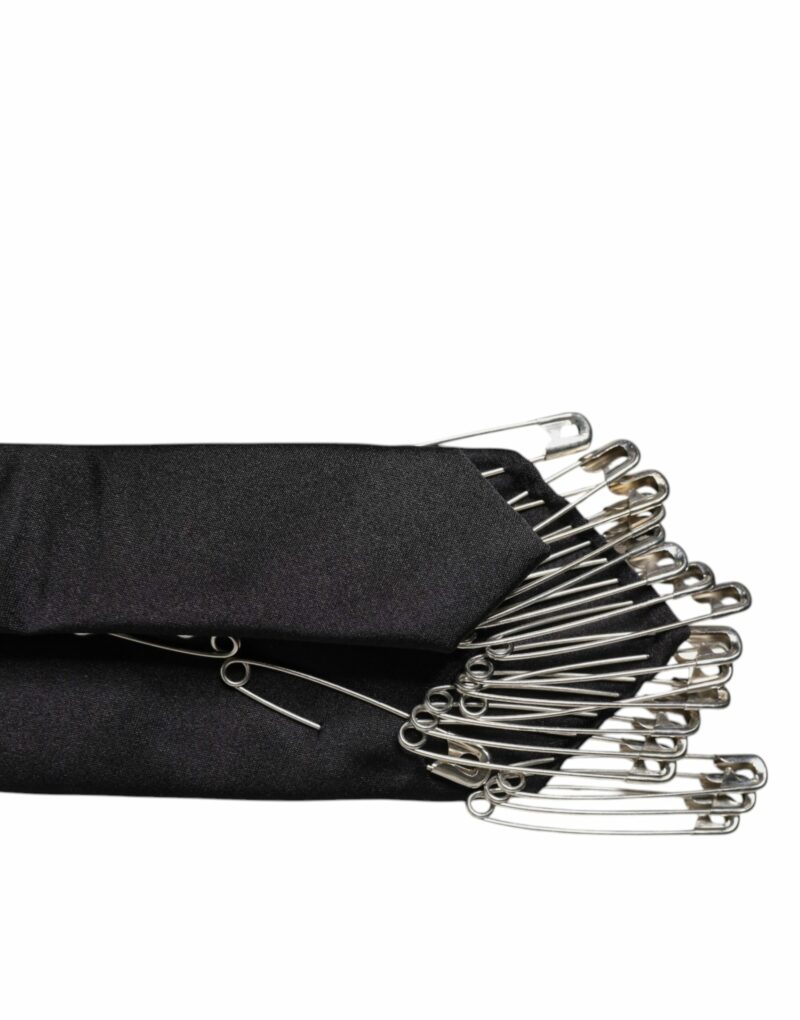 Dolce & Gabbana Black Pins Embellished Adjustable Necktie Tie - Image 5