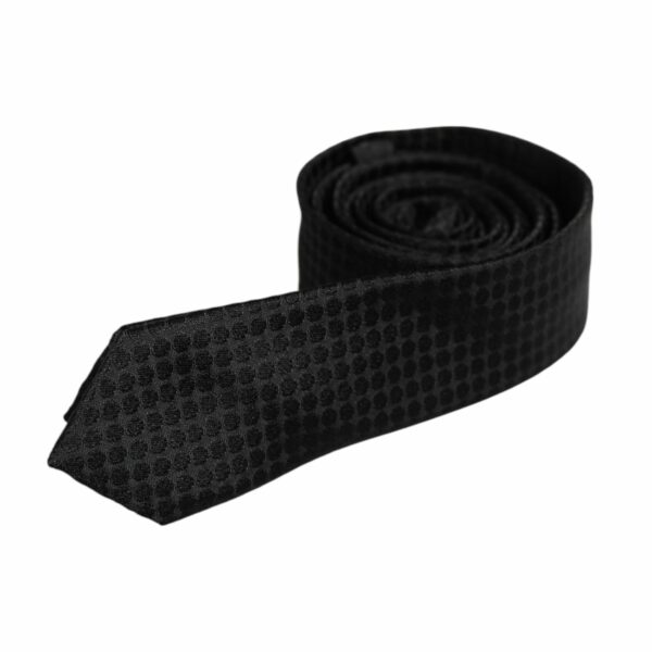 Dolce & Gabbana Black Circles Silk Adjustable Necktie Tie