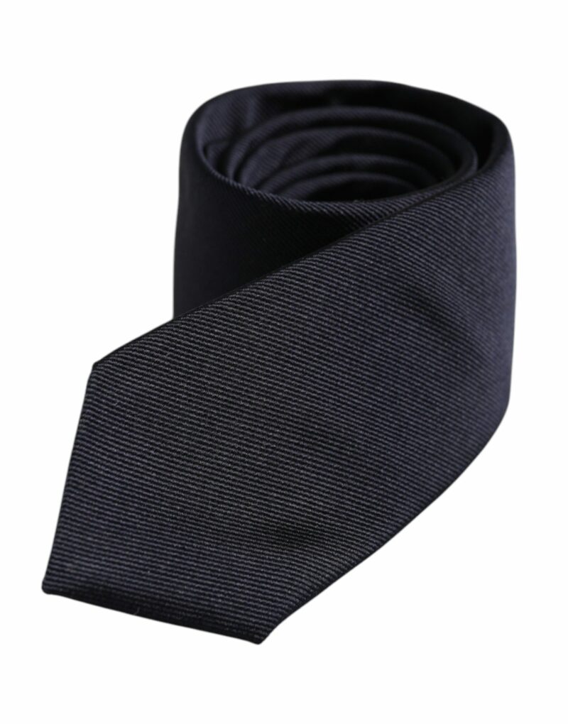 Dolce & Gabbana Dark Blue Silk Adjustable Necktie Tie - Image 3