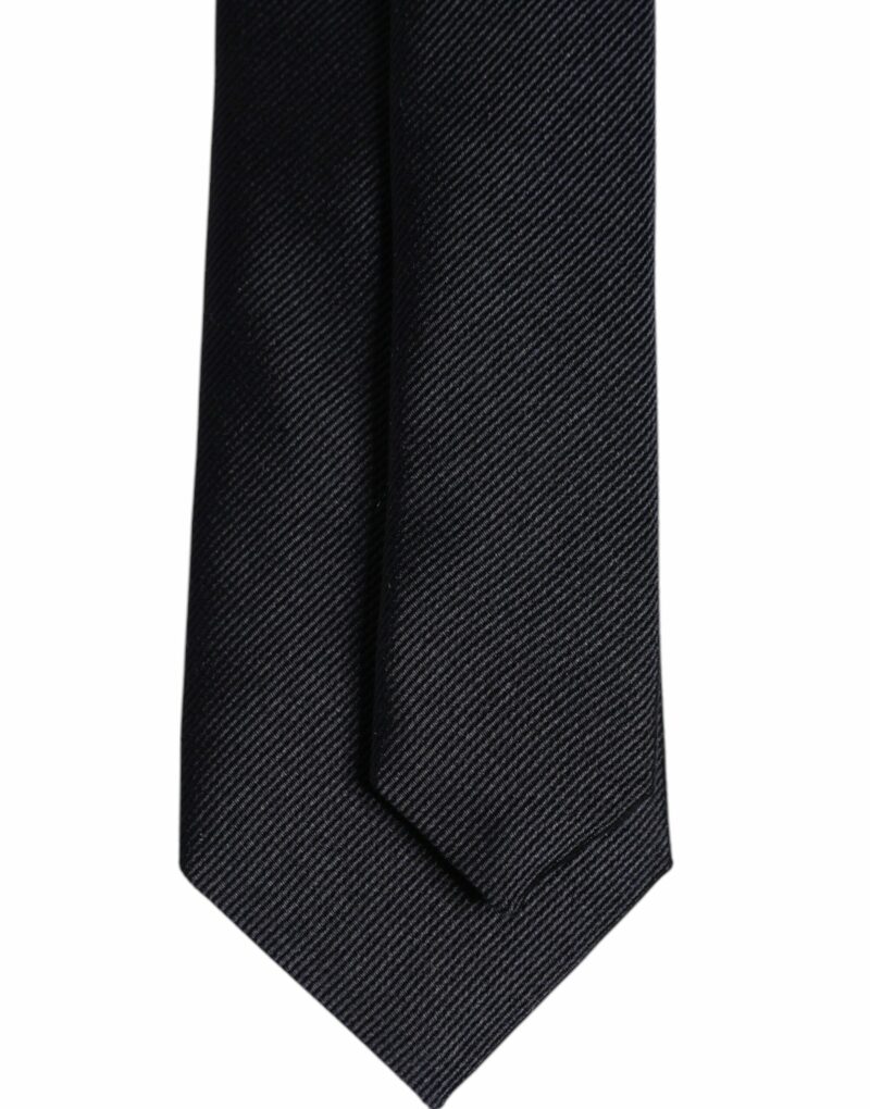 Dolce & Gabbana Dark Blue Silk Adjustable Necktie Tie - Image 5