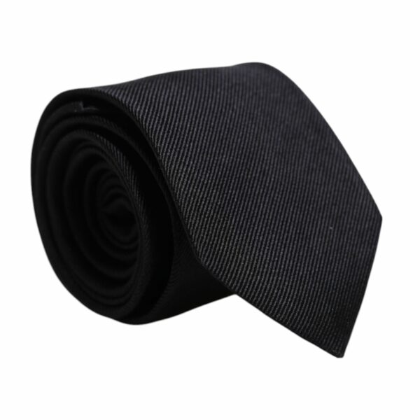 Dolce & Gabbana Black Solid Silk Adjustable Necktie Tie
