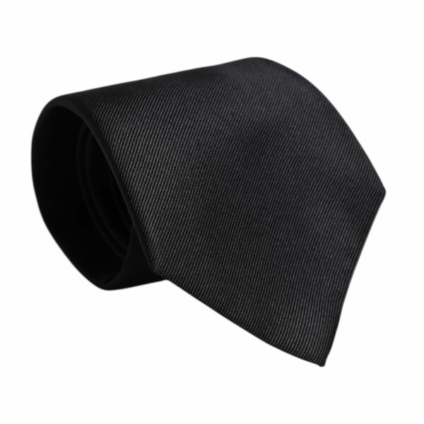 Dolce & Gabbana Black Solid Silk Adjustable Necktie Tie