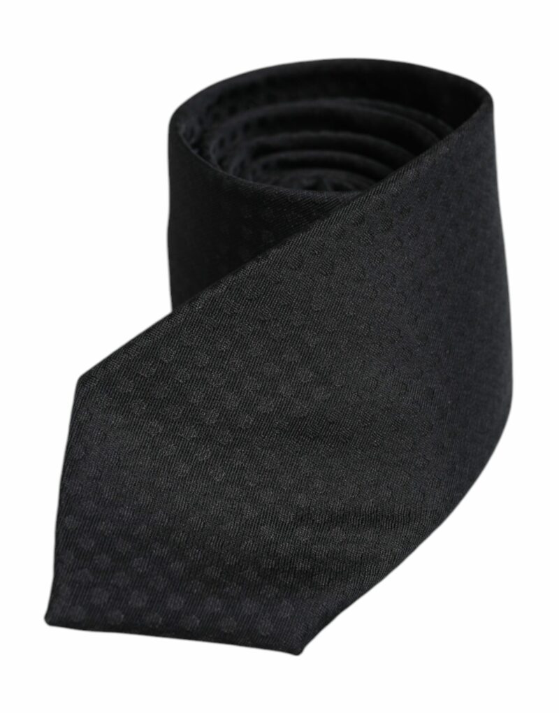 Dolce & Gabbana Black Circles Silk Adjustable Necktie Tie - Image 3