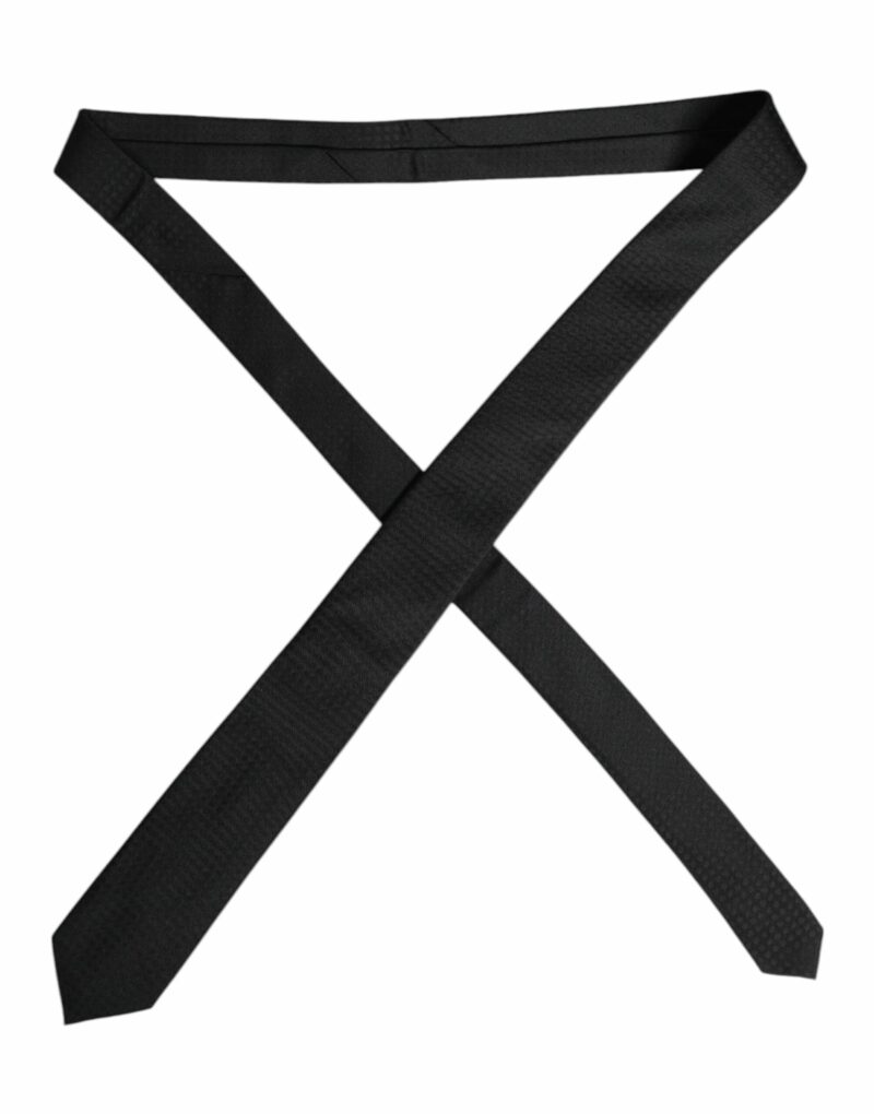 Dolce & Gabbana Black Circles Silk Adjustable Necktie Tie - Image 4