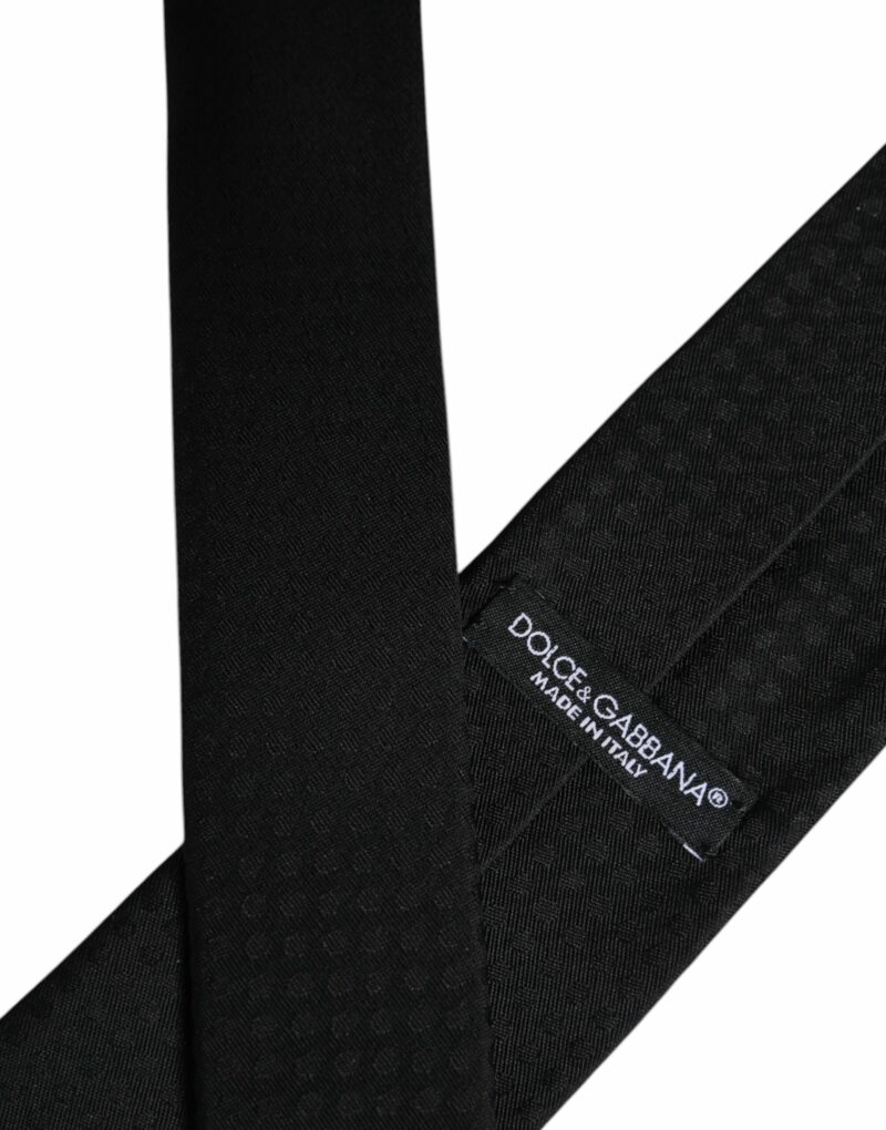 Dolce & Gabbana Black Circles Silk Adjustable Necktie Tie - Image 7