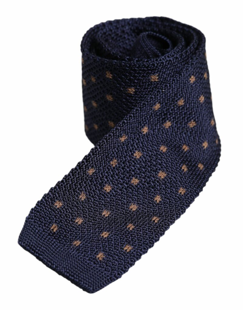 Dolce & Gabbana Blue Polka Dot Silk Adjustable Necktie Tie - Image 3