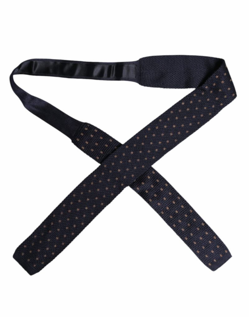 Dolce & Gabbana Blue Polka Dot Silk Adjustable Necktie Tie - Image 4