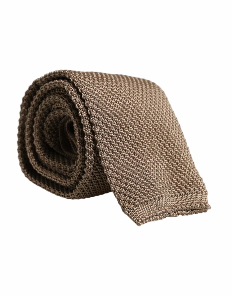 Dolce & Gabbana Brown Silk Adjustable Necktie Tie - Image 2