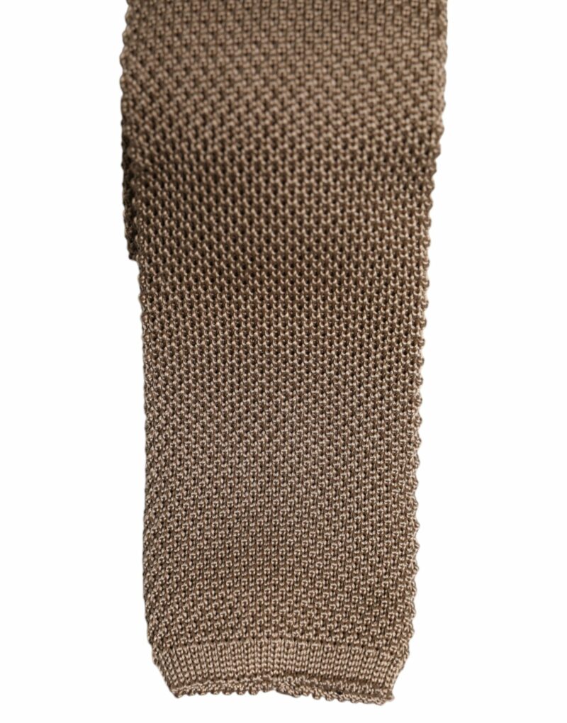 Dolce & Gabbana Brown Silk Adjustable Necktie Tie - Image 3