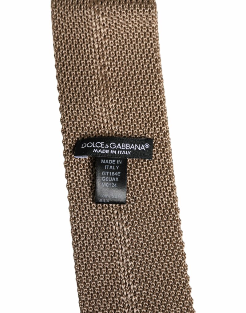 Dolce & Gabbana Brown Silk Adjustable Necktie Tie - Image 5