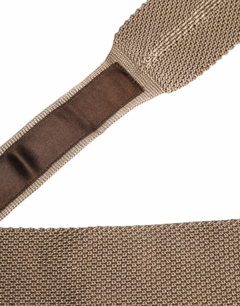 Dolce & Gabbana Brown Silk Adjustable Necktie Tie - Image 6