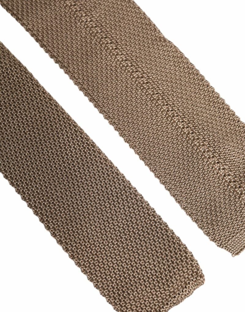 Dolce & Gabbana Brown Silk Adjustable Necktie Tie - Image 7