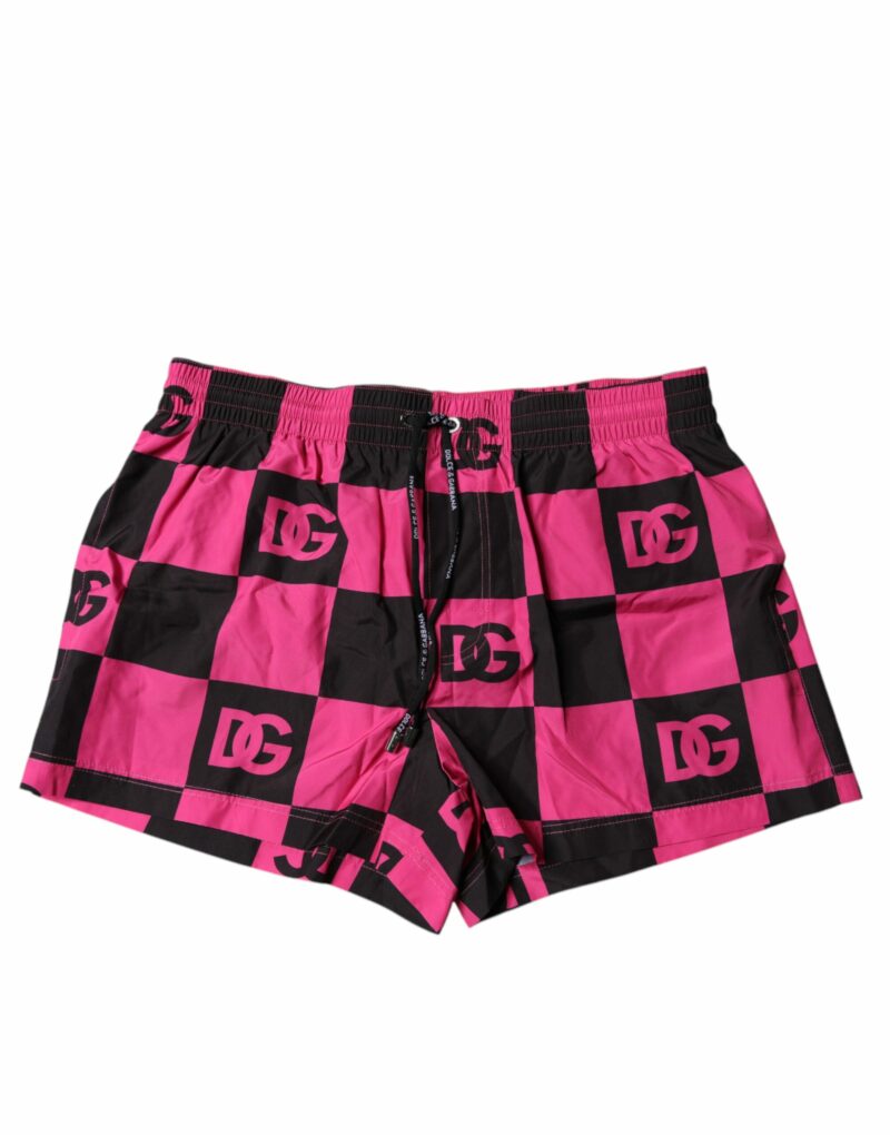 Dolce & Gabbana Black Pink Logo Beachwear Shorts 2Pc Swimwear - Image 2