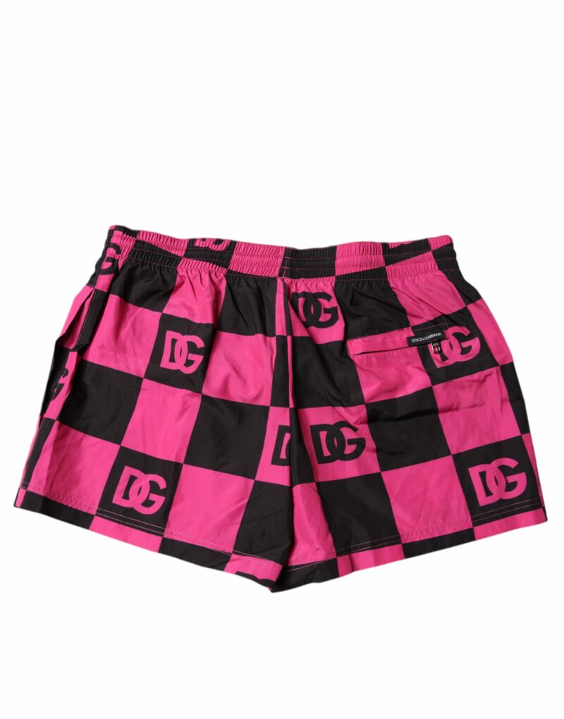 Dolce & Gabbana Black Pink Logo Beachwear Shorts 2Pc Swimwear - Image 3