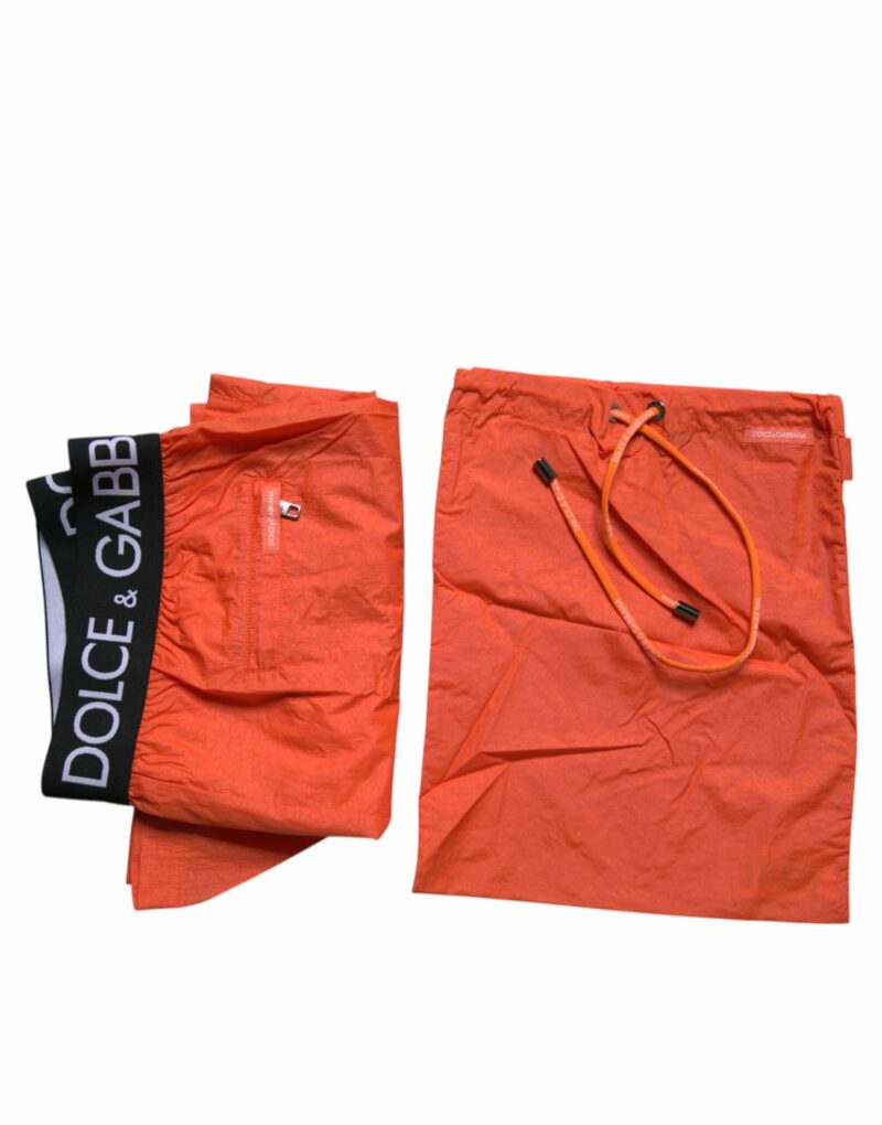 Dolce & Gabbana Orange Logo Beachwear Shorts Men 2Pc Swimwear - Image 5