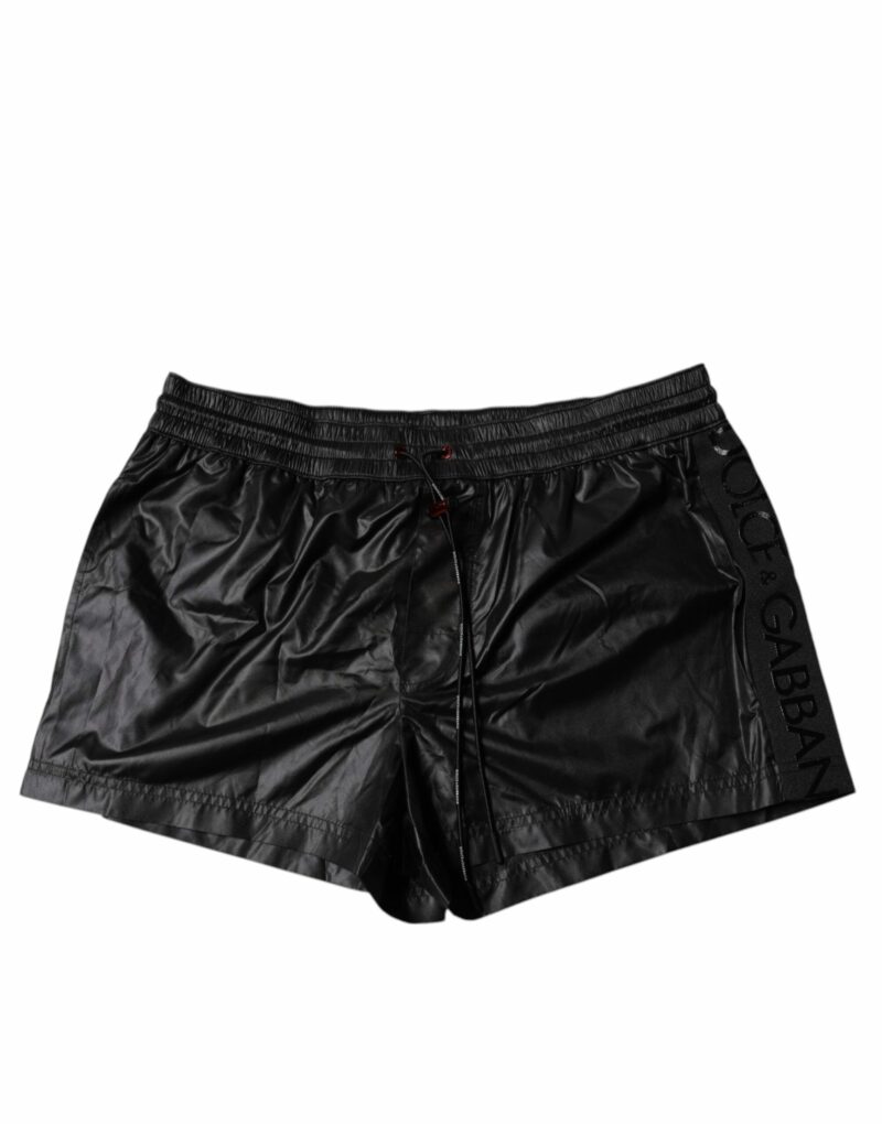 Dolce & Gabbana Black Polyester Beachwear Shorts Swimwear - Image 2