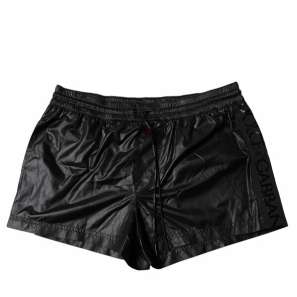 Dolce & Gabbana Black Polyester Beachwear Shorts Swimwear