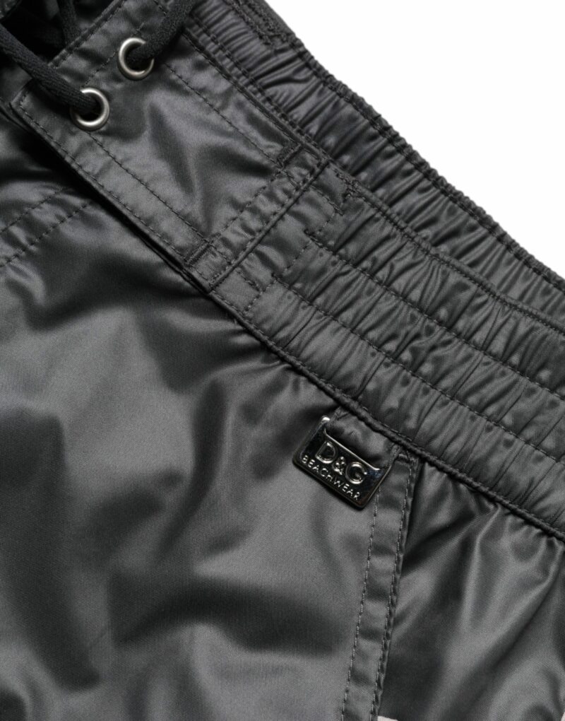 Dolce & Gabbana Gray Polyester Beachwear Swim Shorts Swimwear - Image 4