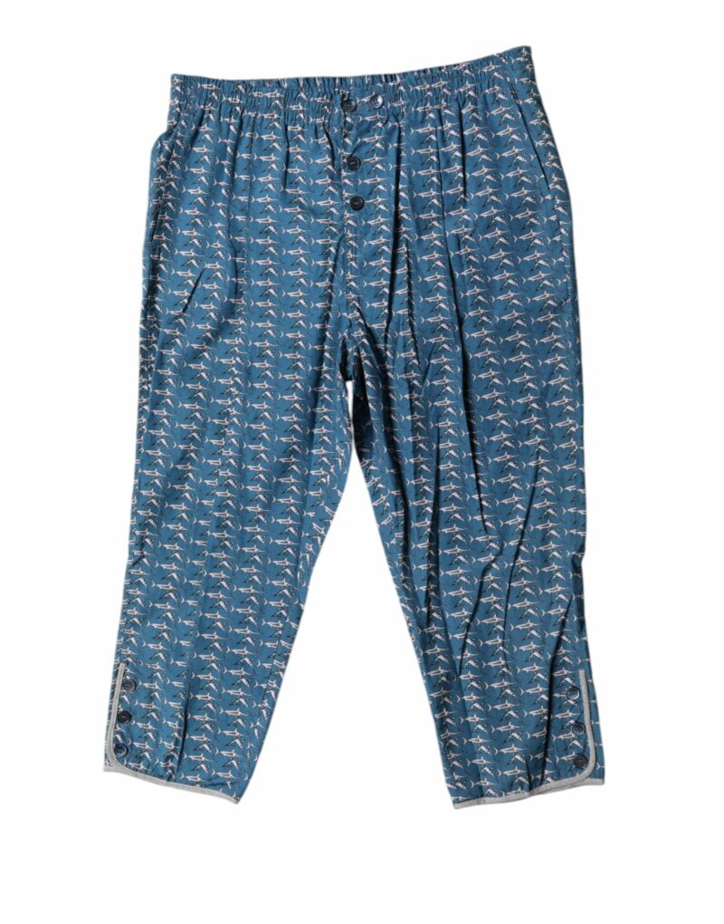 Dolce & Gabbana Blue Shark Print Cropped Beachwear Swimwear - Image 2